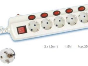 BASE MULTIPLE 6 TOMAS INTERRUPTOR INDIVIDUAL