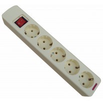 BASE ENCHUFE 5 TOMAS CON INTERRUPTOR