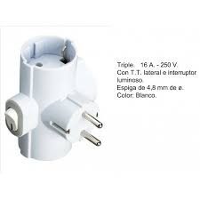 CLAVIJA TRIPLE T/T CON INTERRUPTOR