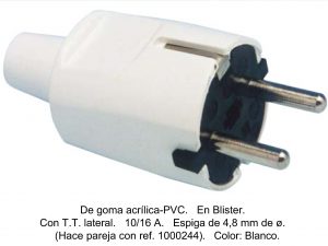 CLAVIJA BIPOLAR PVC BLANCA