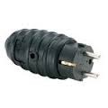 CLAVIJA BIPOLAR DE GOMA 16A-250V IP44 NEGRA