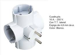 CLAVIJA 4 SALIDAS CON T/T 16A-250V BLANCO