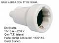 BASE AEREA BIPOLAR DE PVC 16A 250V BLANCA