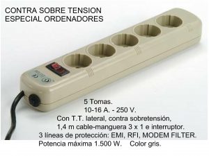 BASE ENCHUFE PARA ORDENADOR 5 TOMAS