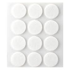 FIELTRO ADHESIVO REDONDO 22MM BLANCO 12 UDES