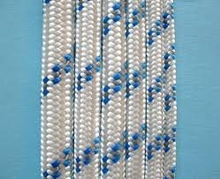 CUERDA TRENZADA 12MM BLANCO PINTA AZUL