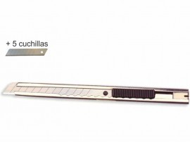 CUTTER METALICO 9MM 5 HOJAS DE RECAMBIO