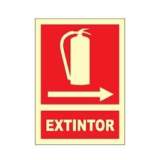 cartel extintor luminiscente dcha 29.7x21cm