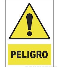cartel peligro 27.5x21cm