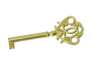llave cerradura armario rustica dorada