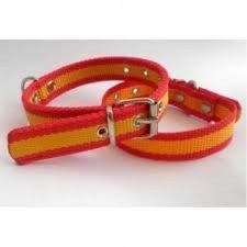 collar nylon 40cm con hebilla cuero españa