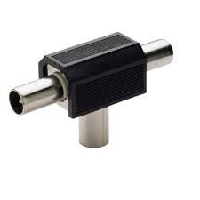 adaptador t antena m-h-h plastico