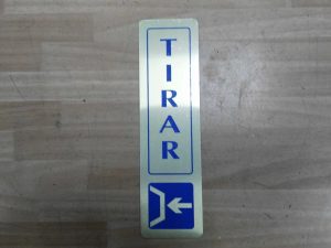 cartel tirar adhesivo 16.5x4.5cm