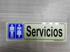 cartel servicio adhesivo 16.5x4.5cm