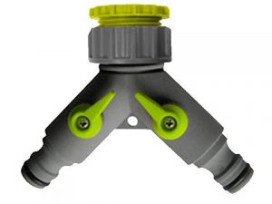 grifo dos vias regulable manguera plastico