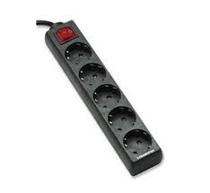 base enchufe 5 tomas 1.5mtrs cable c/int negra