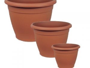 maceta plastico redonda terracota 18cm