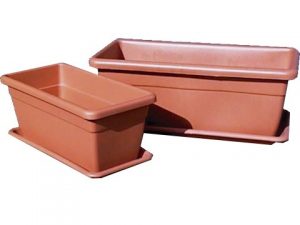 maceta rectangular terracota c/plato 60x25cm