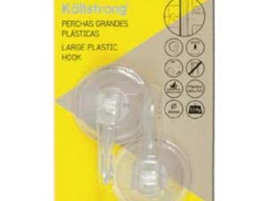 percha articulada ventosa transparente 5.5cm 2 udes