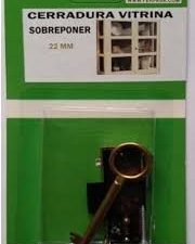 cerradura vitrina sobreponer 22mm