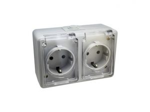 base enchufe doble shucko estanco t/t dh