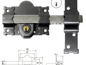cerrojo brixo cs-182/ll 105mm pintado llave/llave bombillo 70mm